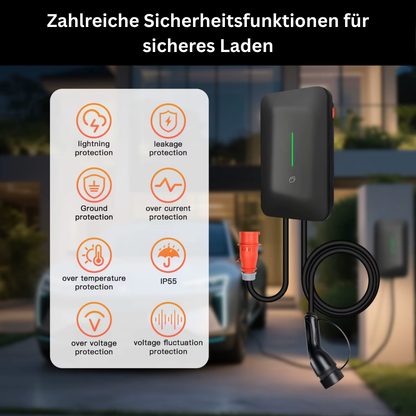 Wallbox 11kW mit App Steuerung & 5m Typ 2 Ladekabel